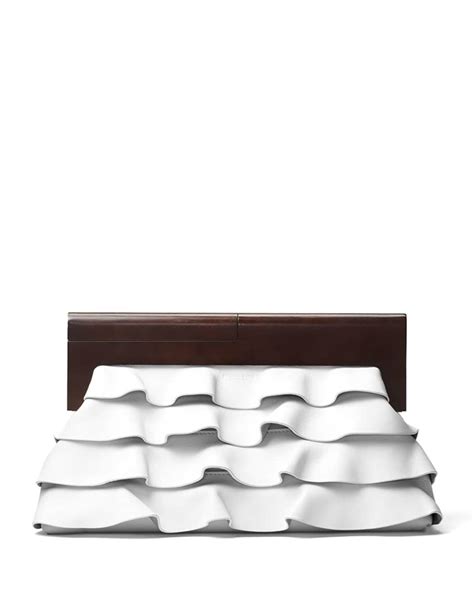 Stanwyck Ruffled Leather Clutch .